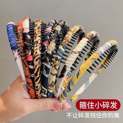 Retro striped floral hairband | Face-washing must-have | Anti-slip, pressure-resistant headband with teeth | Versatile outerwear accessory | All-match makeup-ready bangs hairband