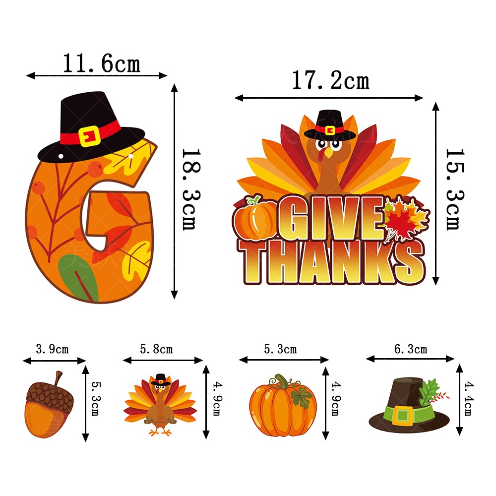 Nueva decoración de Acción de Gracias dar gracias tire bandera Turquía pastel plug-in otoño decoraciones del partido
