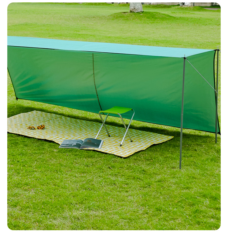 Outdoor Multi-Functional square canopy waterproof sunscreen beach pergola sunshade tent lightweight silver-coated mat floor cloth