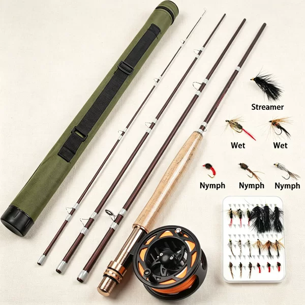 Entry-Level Fly Fishing Combo, Fly Rod, Fly Reel, Fly Hook, Professional Set, One-Stop Fly Fishing Equipment Wholesale