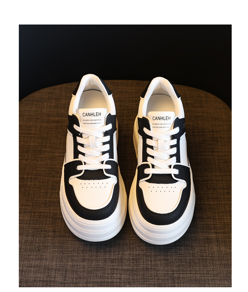 Giày sneaker nữ đế dày platform tăng chiều cao 8 cm phong cách casual — đen chi tiết 19