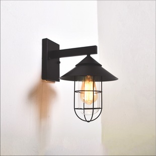 wrought iron outdoor waterproof industrial indoor retro wall lamp bar hall aisle cage creative loft coffee wall lamp