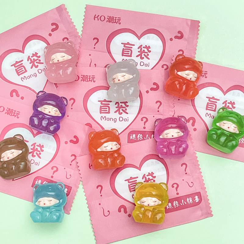 新品夜光小熊软糖饰品 diy卡通车载桌面摆挂件钥匙链挂件潮玩萌粒|undefined