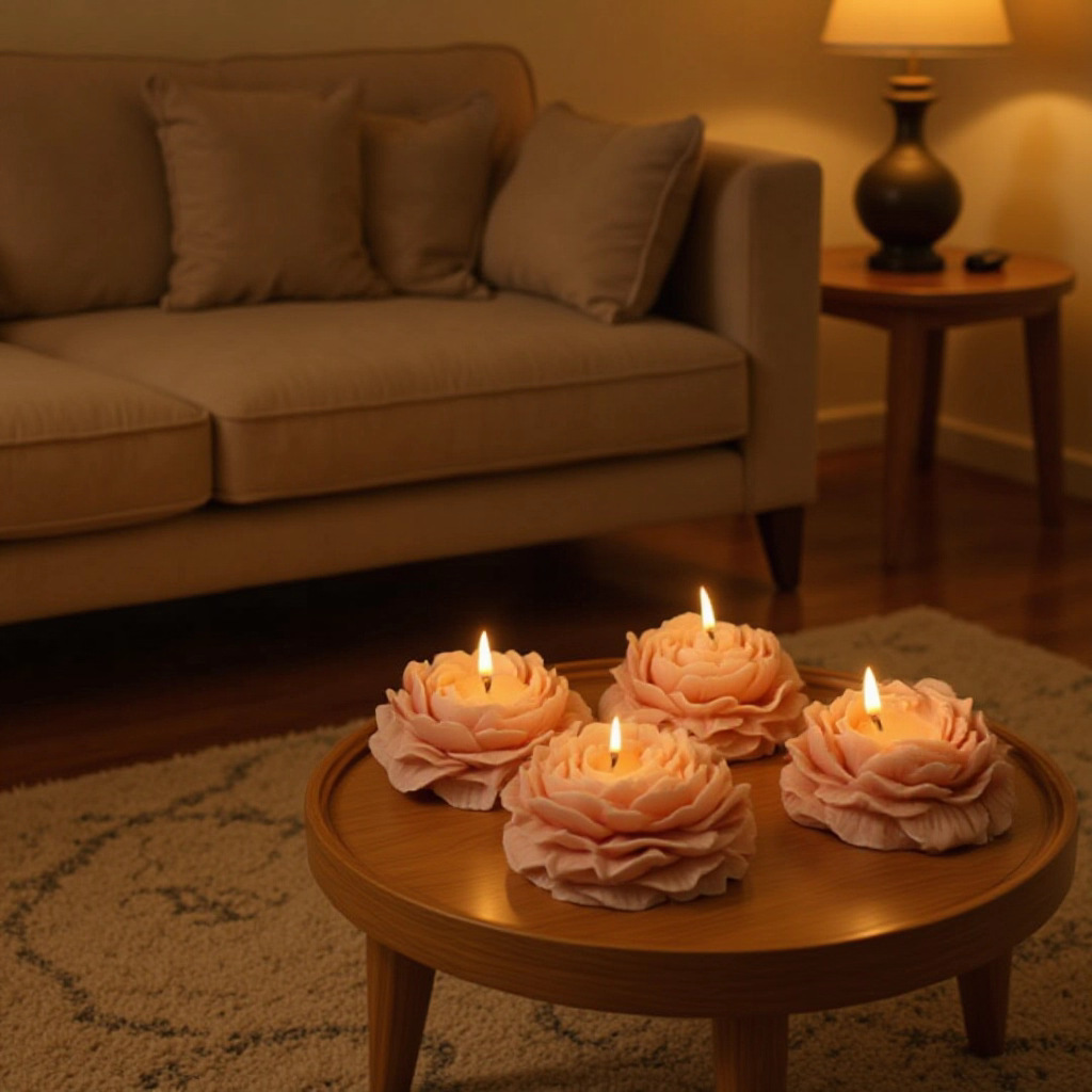 Regalos del Día de la Madre al por mayor regalos de mano de fragancia peonía flor de modelado vela ornamentos flores de aroma regalo de vela