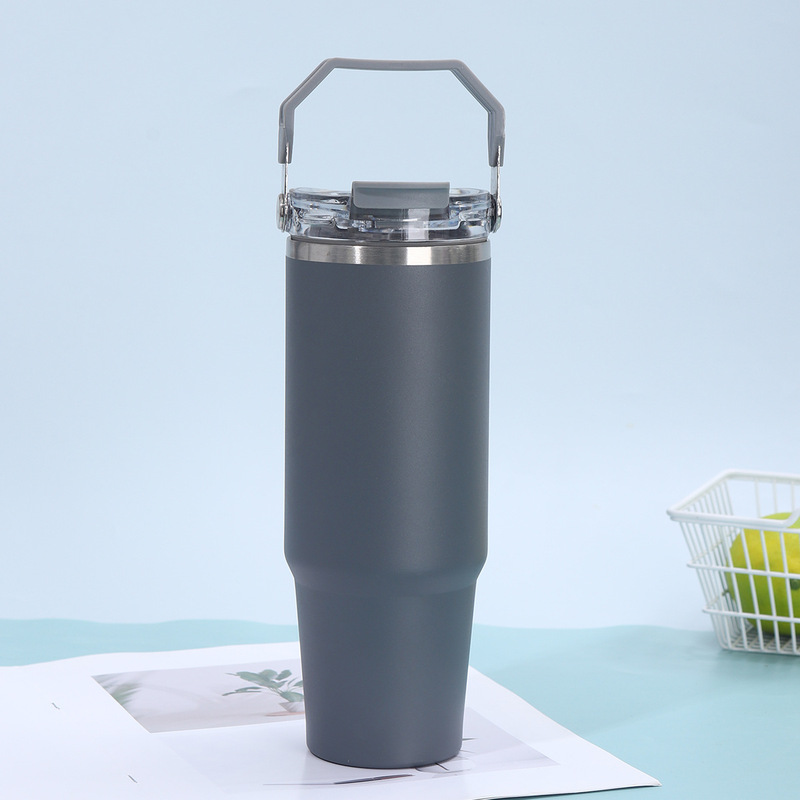 東南アジアアメリカンスタイル 20oz30oz カーカップポータブルシングルおよびダブルドリンク透明カバーアイスバ 304 ステンレス鋼魔法瓶カップ|undefined