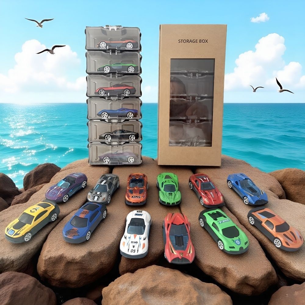 Coche de juguete para niños aleación deslizante caja de almacenamiento de automóviles metálicos running showcase mini regalos para niños de carreras