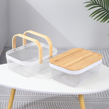 跨境铁艺收纳篮家用厨房水果蔬菜沥水篮宿舍零食镂空收纳篮定制