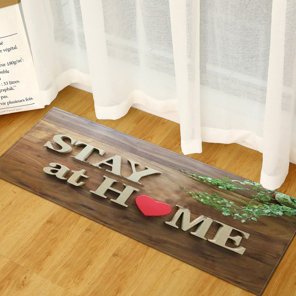 Venta caliente grano de madera puerta casa estera cocina tira absorbente baño antideslizante alfombra del piso sala de estar dormitorio alfombra 1