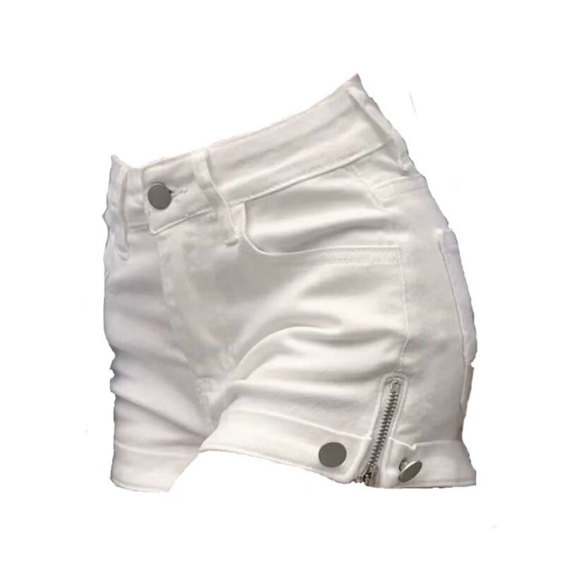 Hot Girl White Tight Denim Shorts Summer New Design Side Zipper Low Waist Sexy Pants Straight Hot Pants Hot Girl White Tight Denim Shorts Summer New Design Side Zipper Low Waist Sexy Pants Straight Hot Pants