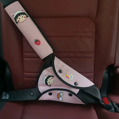 Rear Seat Babies, Seat belt shoulder pad - pink-big-head-small-ball-set
