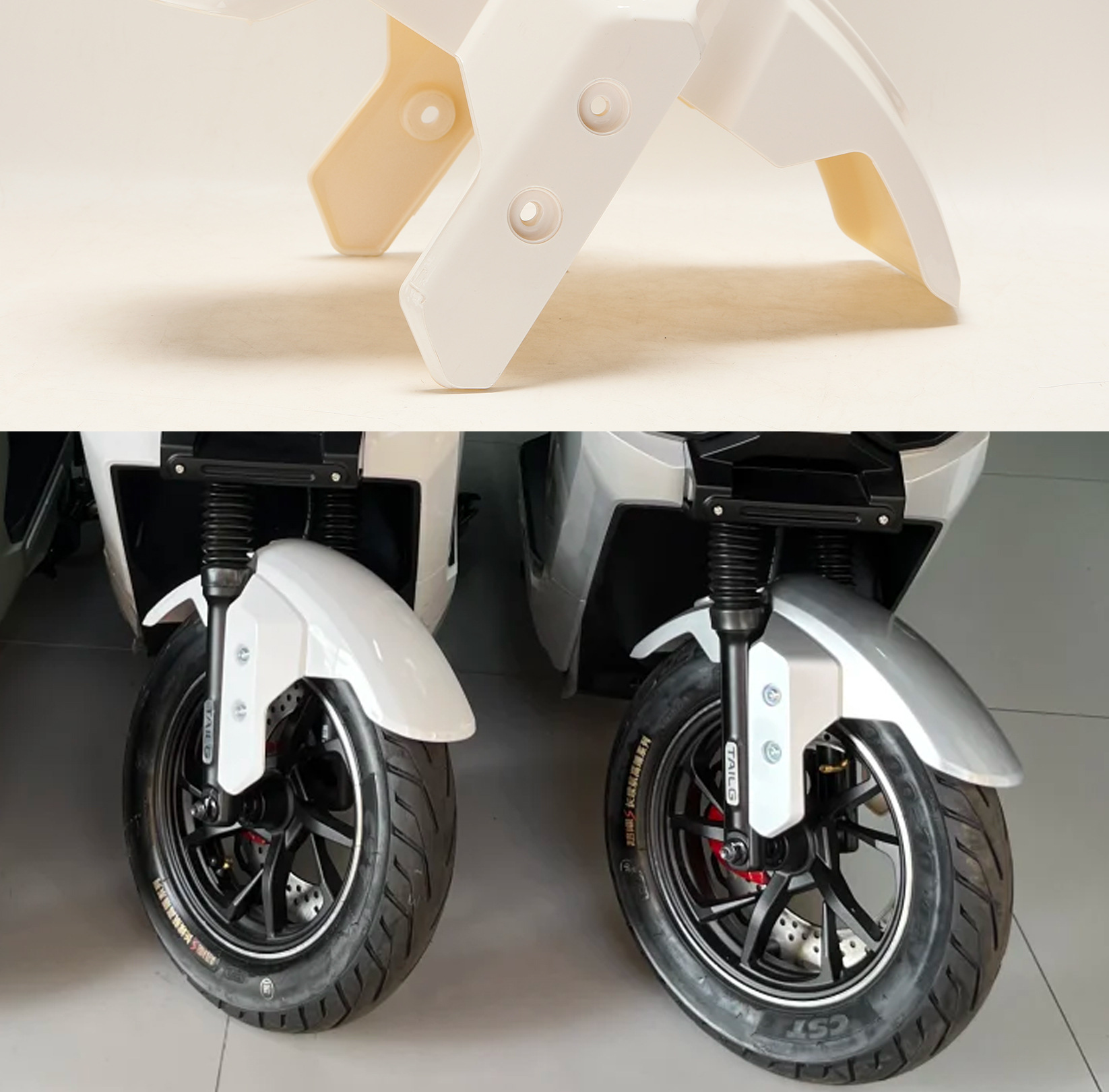 Upgraded Thickened Plastic Mudguard Suitable for the Front Wheel of the Tailg Cangqiong Electric Scooter, Universal Accessory
