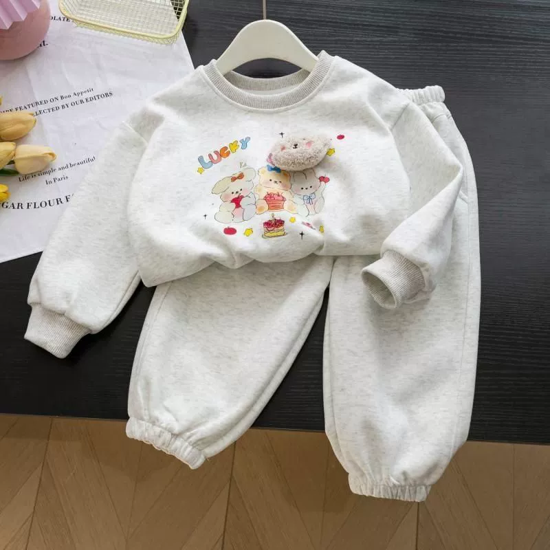 Детский осенний комплект, мультяшный свитшот, штани, детская одежда