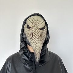 萬聖節瘟疫醫生面具蒸汽朋克鳥嘴黑死病毒cosplay乳膠頭套面具