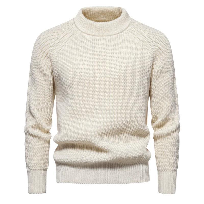 Herren Wollpullover Mit Rundhalsausschnitt Für Herbst Winter_voghion.com