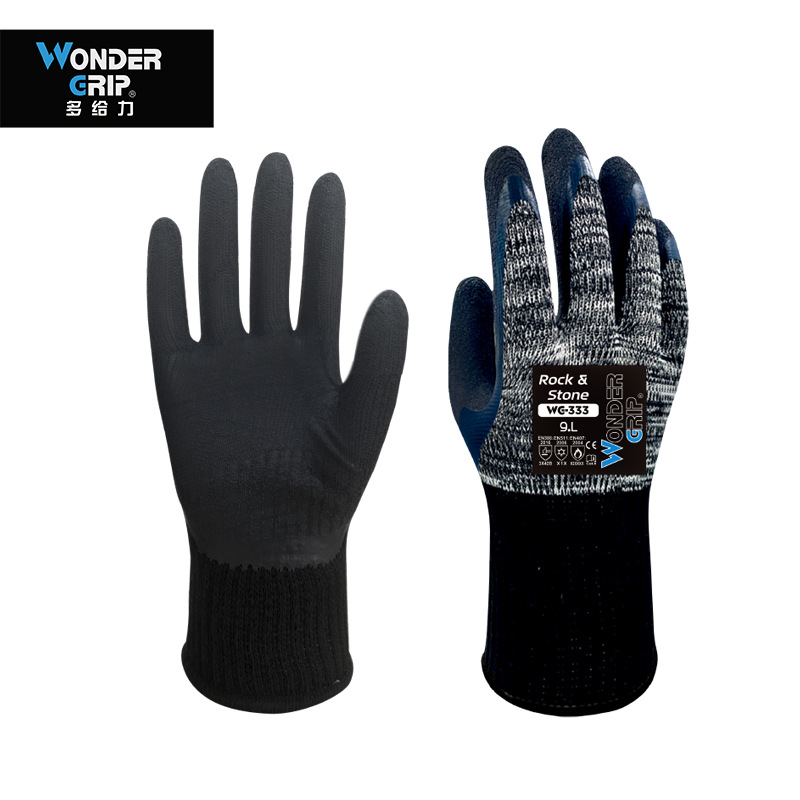 多给力WG-333天然乳胶涤纶手套10针物流搬运工地林劳保通用手套