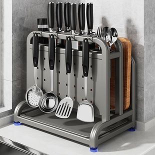 German Imported 304 Stainless Steel Kitchen Knife Rack Storage Rack Chopping Board Knife Multi-functional Chopstick Cage Integrated Collection