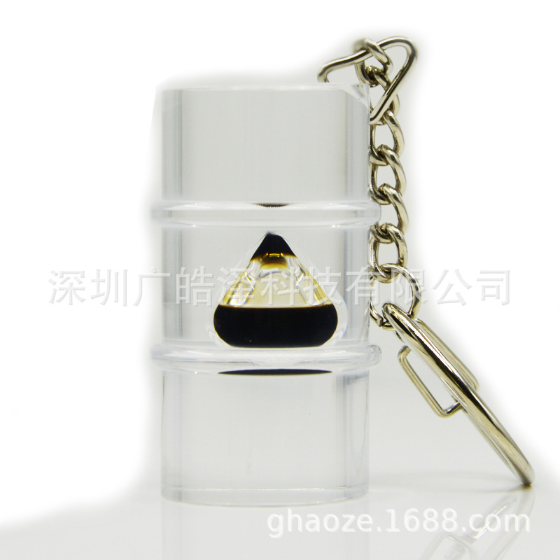 批发内藏油滴水晶胶油桶钥匙扣工艺品摆台挂件油滴展示礼品创意