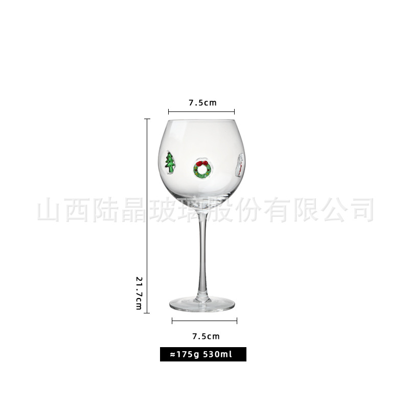 Customizado nuevo vidrio de color de Navidad vidrio de cristal taza de bebida especial soplado artificial taza de jugo taza de forma