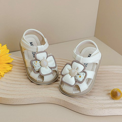 小童嬰兒學步鞋子女寶寶涼鞋公主鞋韓版女童鞋夏季兒童花朵包頭鞋