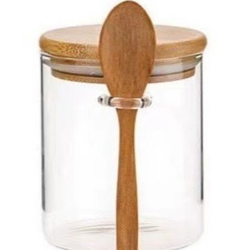 竹の木の蓋のガラスの貯蔵タンクの密封缶を供給して瓶の調味料の缶のお茶の缶の乾燥した果物の缶のガラス瓶を収納します。|undefined