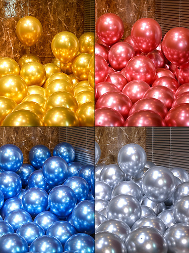 Metallic Color Balloon Decorations for Shopping Mall Event, Moving-in Grand Opening, Children's Birthday Scene Decoration, Luxury and Thick Latex