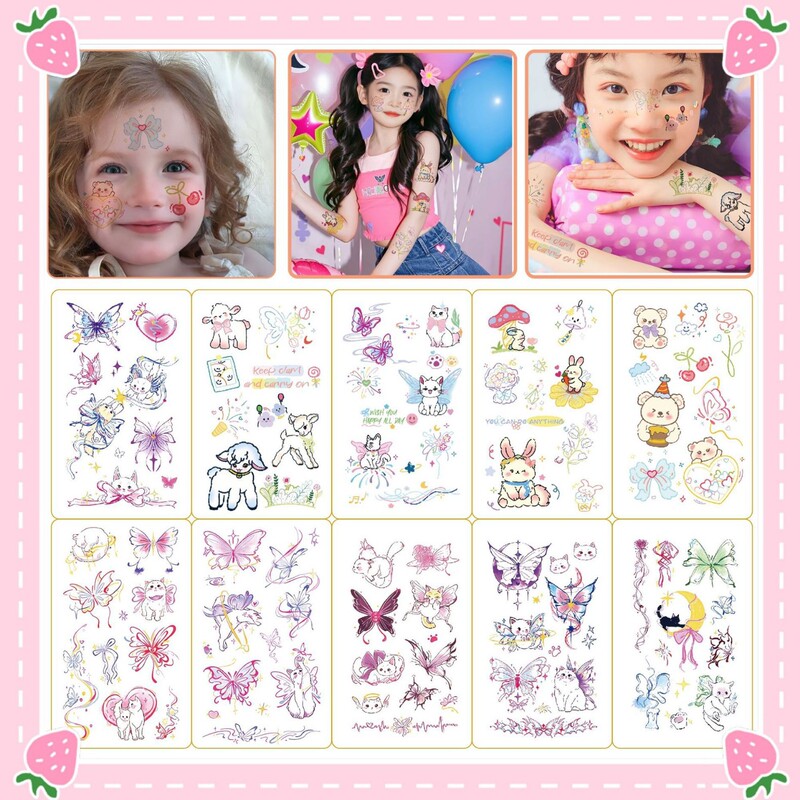 2025 cross-border new original butterfly and cat tattoo stickers party gifts funny fun cross-border waterproof outfit 2025 cross-border new original butterfly and cat tattoo stickers party gifts funny fun cross-border waterproof outfit