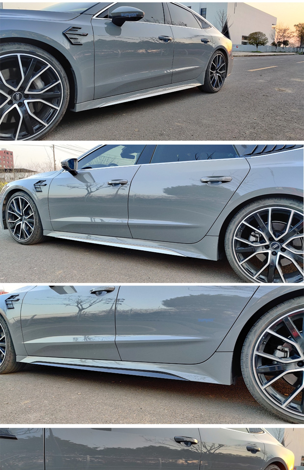 09-24 A7 modified RS7 large surround upgrade S7 front and rear bumper side skirt tail lip tremella for Audi A7 wholesale