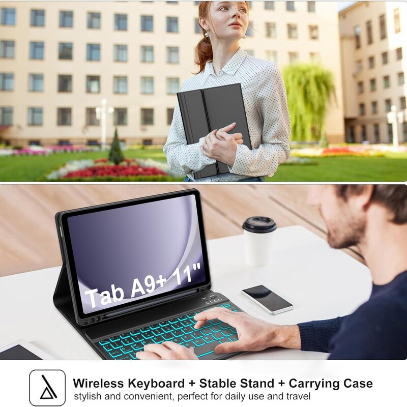 Suitable for Samsung A7Lite Tablet Bluetooth Keyboard S110Fepuls Magnetic Leather Case Soft Silicone Protective Case