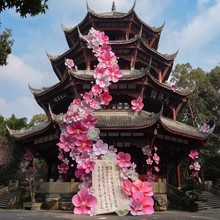 打卡巨型桃花海春季美陈纸艺花商场dp点装饰布置大型景区EVA成品