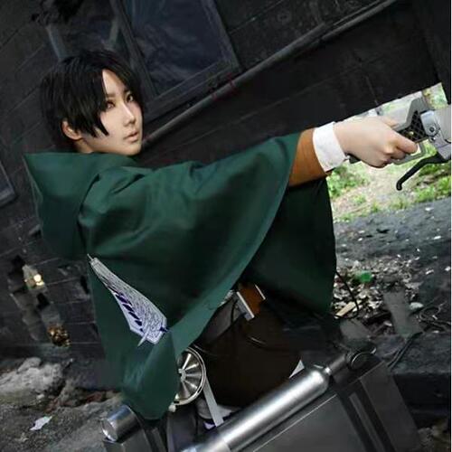 Anime cosplay Attack on Titan Survey Corps Freedom Wing Captain cloak cape costume