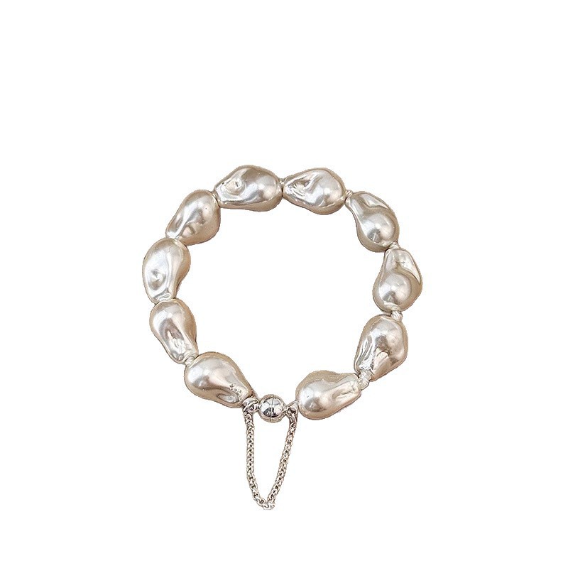Shijia Baroque Pearl Bracelet For Women, Niche Light Luxury Fashion Anti-Lost Chain With Magnetic Clasp,_voghion.com
