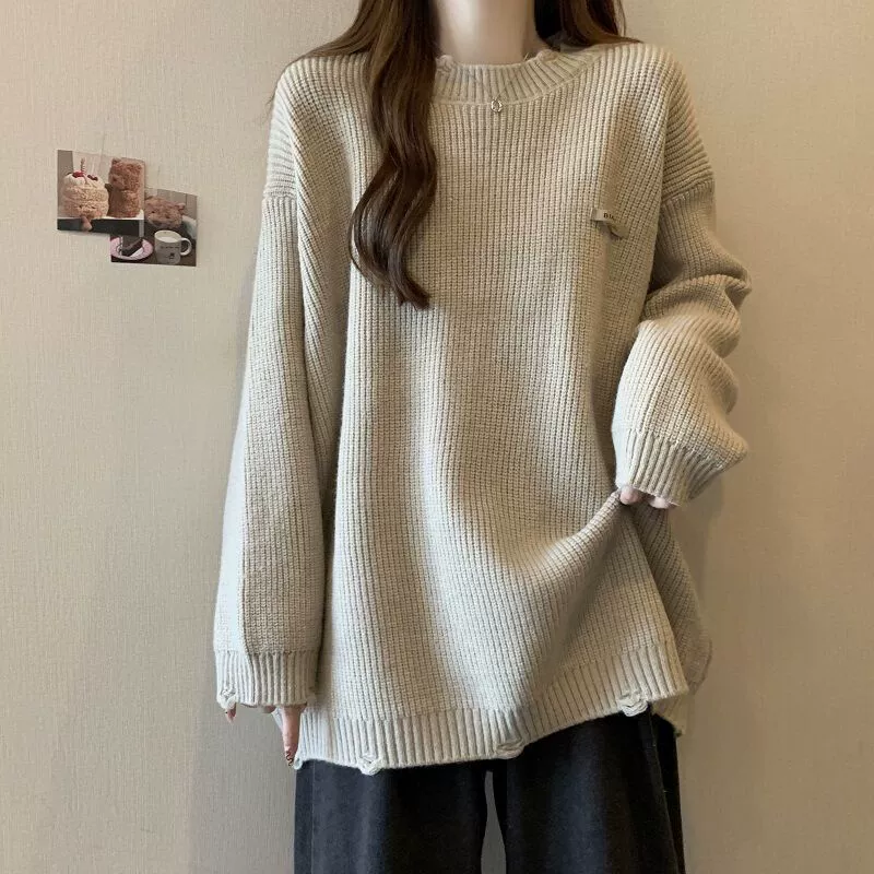Knitted sweater, plus size, loose fit