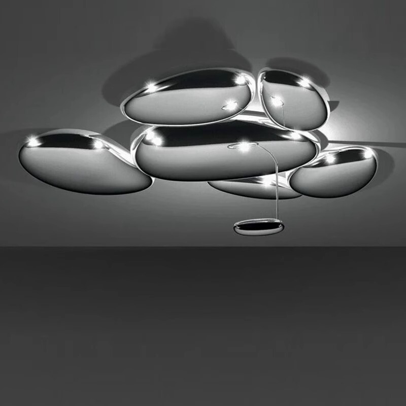 Modern Living Room Main Lamp Creative Electroplated Mercury Lamp Irregular Decoration Light Luxury Bedroom Mirror Pebble Ceiling Lamp Modern Living Room Main Lamp Creative Electroplated Mercury Lamp Irregular Decoration Light Luxury Bedroom Mirror Pebble Ceiling Lamp
