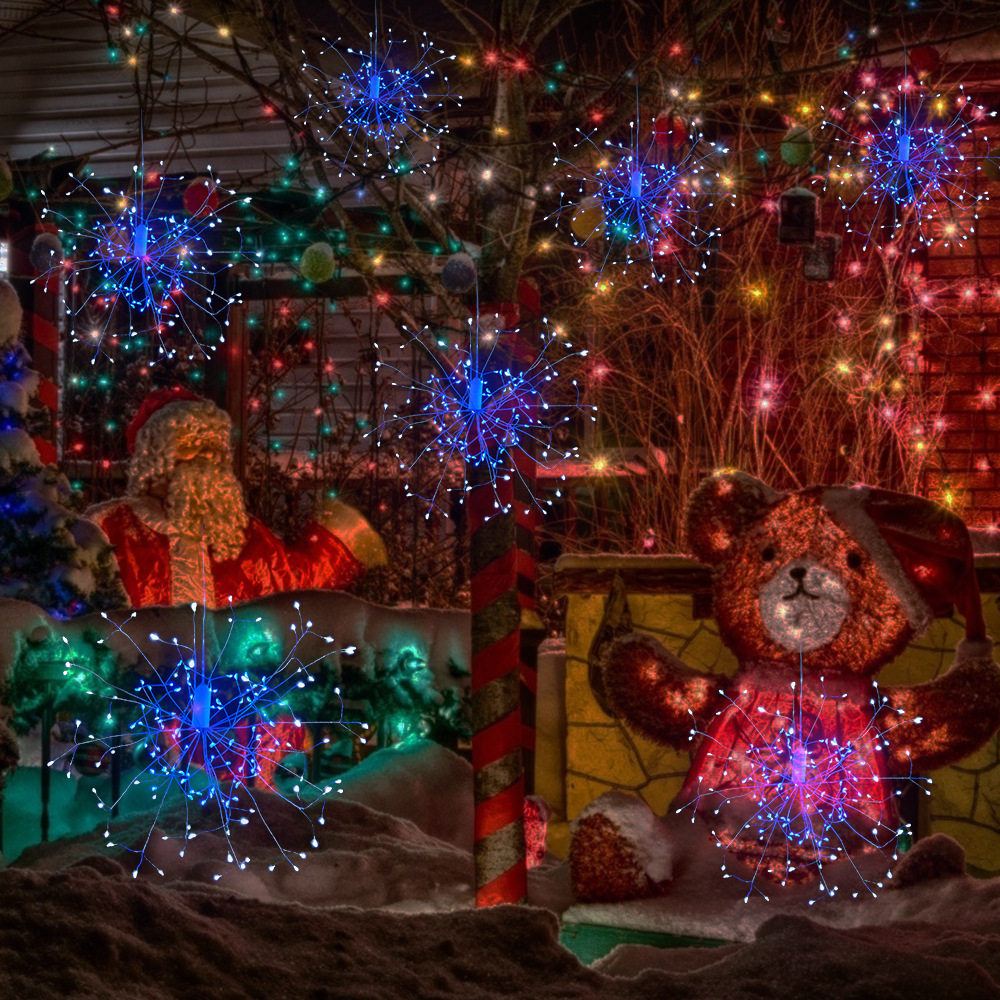 亚马逊庭院led节日七彩闪灯串灯满天星星灯户外装饰小夜灯 烟花灯