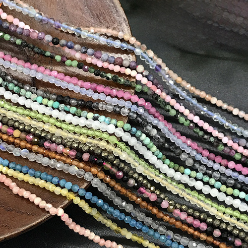 2mm Natural Crystal Strawberry Quartz Bead Strand Necklace with Hairpin Tassel DIY Jewelry Accessory Wholesale