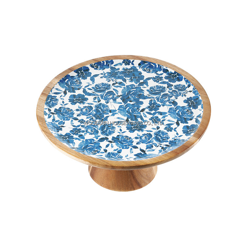 WOODSUN MUSEN Custom High Pie Cake Plate Snack Plate Cake Stand Plate High Face Ins