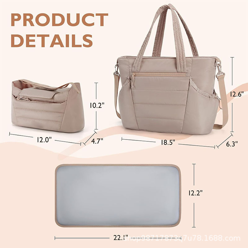 Bolsa de pañales, bolsa de mano con cochecito, bolsa de bebés de gran capacidad, bolsa de pañales de cambio, bolsa de relleno portátil