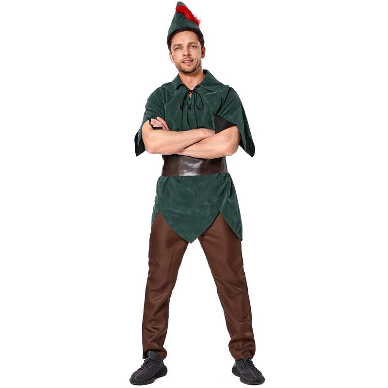 Adult Peter Pan Elf Cosplay Costume Robin Hood Hunter Suit Halloween Fairy Tale Stage Role-Playing Costume Adult Peter Pan Elf Cosplay Costume Robin Hood Hunter Suit Halloween Fairy Tale Stage Role-Playing Costume