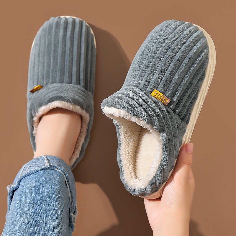 thumbnail image 1 of Zapatillas de algodón para hombre, parejas, interior, hogar, cálido, hogar, confinamiento en casa, zapatillas de lana, mujer, invierno, 1 of 5