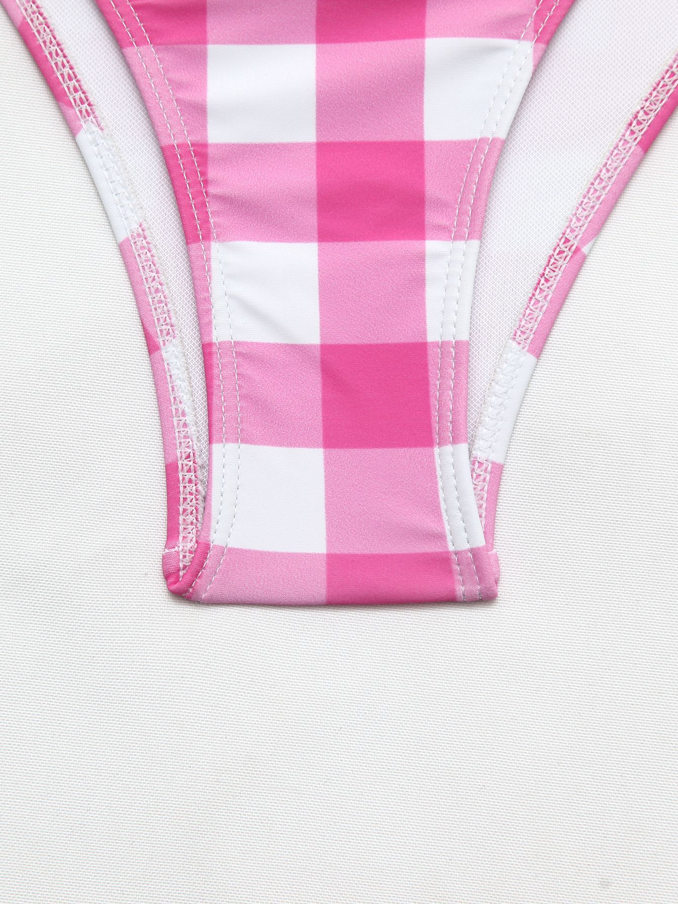 GraceChic European And American Hot-Selling New Swimsuit For Women, High-End Pink Plaid Sexy Bikini, Hollow Two-Piece Set Beach_voghion.com