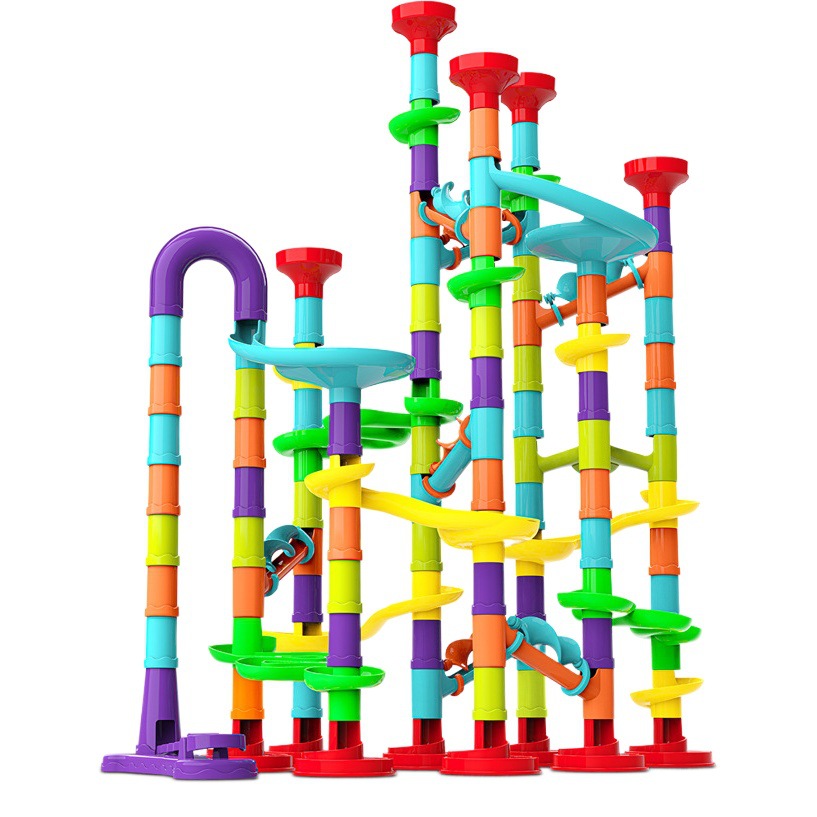 Pista transfronteriza para niños bola rodante variedad Bola de empalme bloques de construcción empalme manual Pipe Maze pista de catapulta entre padres e hijos