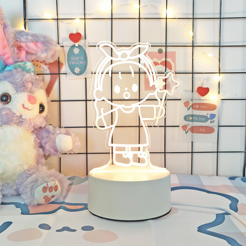 3d小夜灯卸売り来図創意プレゼント電気スタンドクロスボーダー爆金雰囲気ベッドヘッドライト定アクリル製ロゴ|undefined
