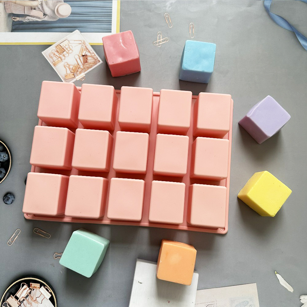 15 jabon rectangular 107 molde de silicona pastel helado pudín molde de postre jabón utensilios