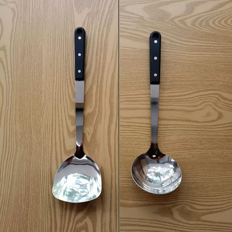 1221 black three-nail spatula stainless steel spatula kitchen utensils household cooking spatula spoon spoon wholesale