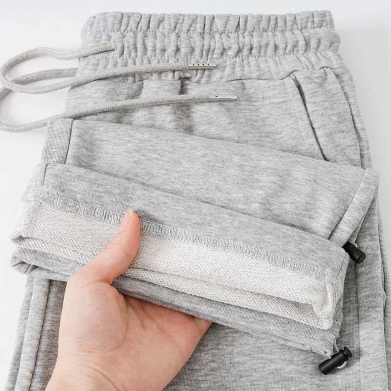 Basic Color Scheme! Floral Gray 280g Heavyweight Terry Cloth Sweatpants Men's Loose Drawstring Casual Sweatpants Women's Autum