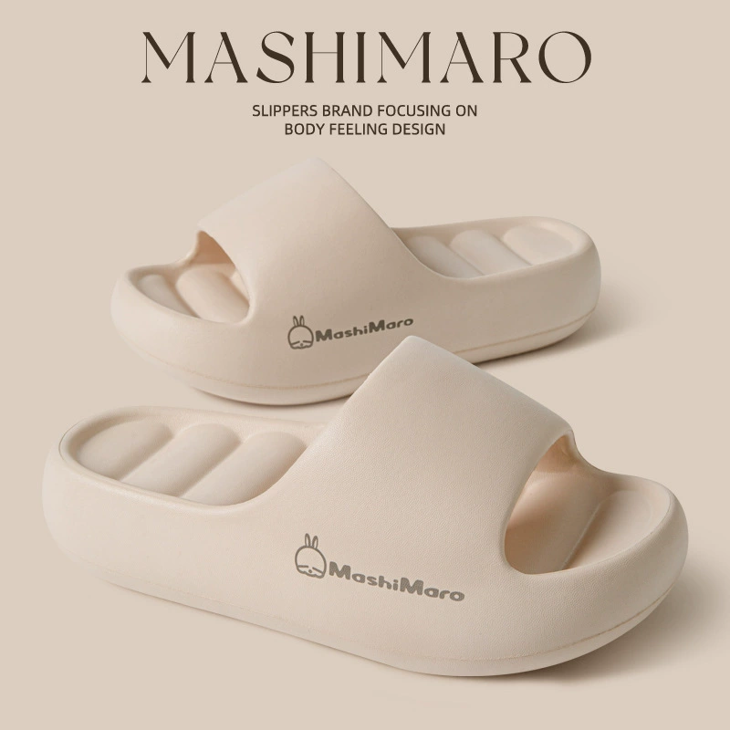 Хулиганский кролик с толстой подошвой тапочки женский летний 2025 новый внешний вид анти-скольжения увеличить износостойкие eva домашние холодные тапочки