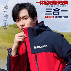 三合一可拆卸冲锋衣工作服定制印logo秋冬团体服企业防风工装外套