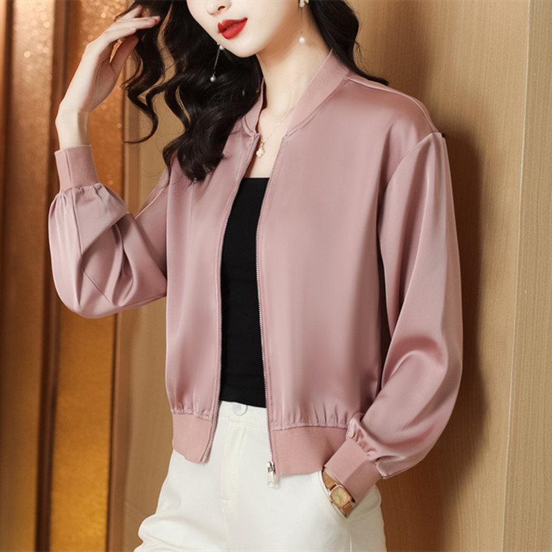 Baseball Uniform Short Outwear Women's Spring & Fall New Style 2023 Popular Elegant Age-Reducing Mother Slimming Look Jacket Trendy Top