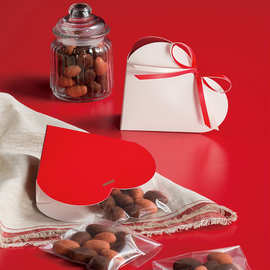 情人节红色双面爱心礼物包装盒现货创意甜蜜心形烘焙包装折叠盒子