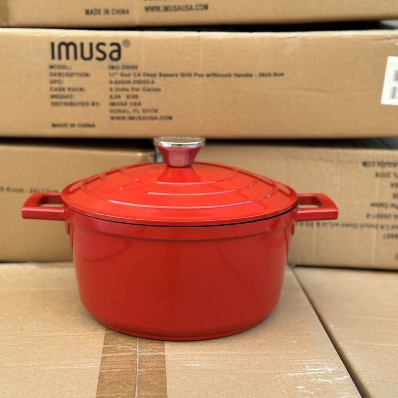 輸出アメリカハイエンドダイカスト一体鋳造アルミ軽量化エナメル鍋粘着しない鍋24cm|undefined